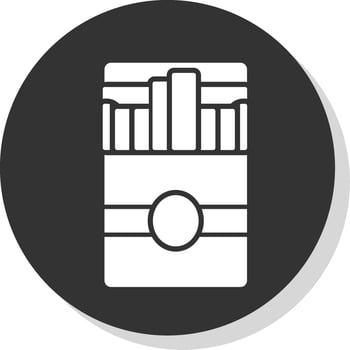 Cigarette Pack Glyph Grey Circle Icon vector