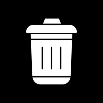 Dustbin Glyph Inverted Icon vector