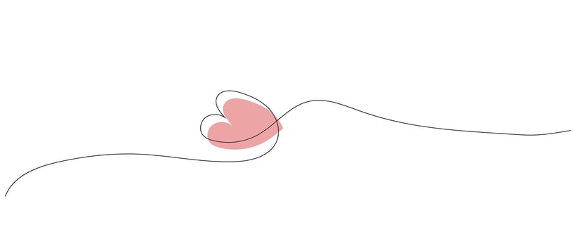 Heart in line art style, One continuous drawing Thin flourish border and romantic symbol of love in simple linear style.Valentine's Day. Can be used for background, postcard, decor, print vector