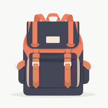 Flat illustration of a backpack vector