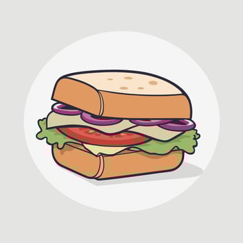 Delicious cartoon sandwich illustration design vector