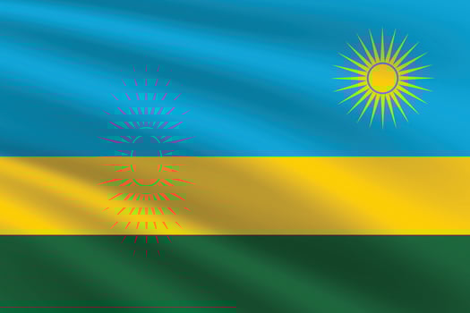 Rwanda flag illustration. Rwanda national flag. Waving Rwanda flag. vector