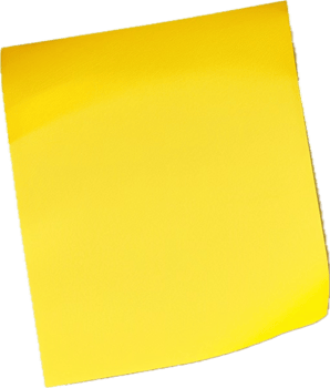 Blank Yellow Sticky Note with Curled Corner png