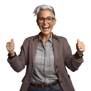 Portrait of a middle aged woman happy smiling and standing posing png