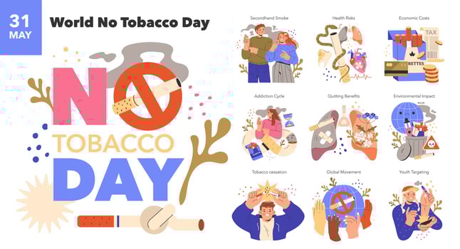 No Tobacco Day Flat Illustration vector