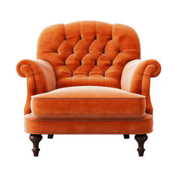 Luxury classical antique arm chair isolated on transparent background png