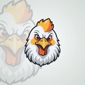 Cute chicken mascot logo vector