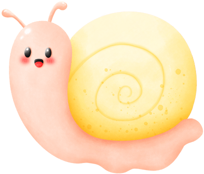 Snail with yellow spiral shell png