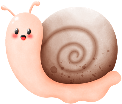 Snail with brown spiral shell png