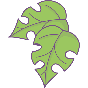 Tropical leaves drawing png