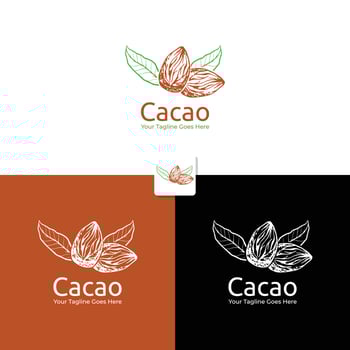 Cocoa logo template design in vintage style vector