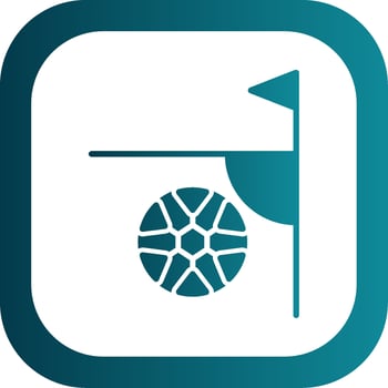 Football Corner Glyph Gradient Round Corner Icon vector