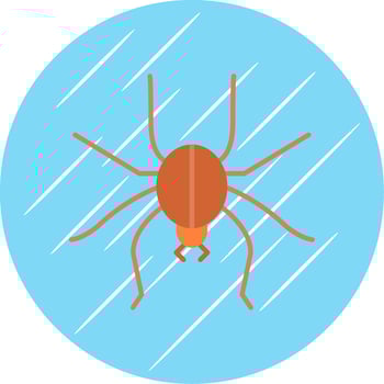 Spider Flat Blue Circle Icon vector