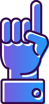 Raised Finger Gradient Filled Icon vector