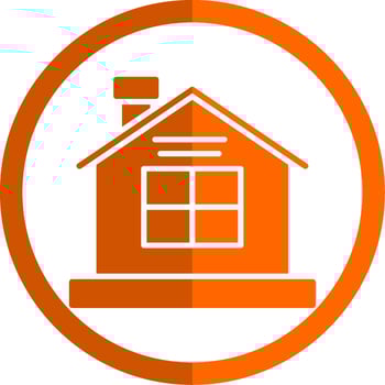 House Glyph Orange Circle Icon vector
