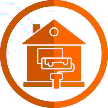 Home Renovation Glyph Orange Circle Icon vector