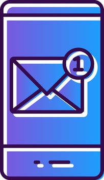 New Message Gradient Filled Icon vector