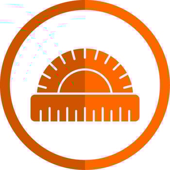 Protractor Glyph Orange Circle Icon vector