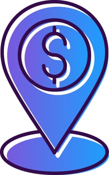 Location Gradient Filled Icon vector