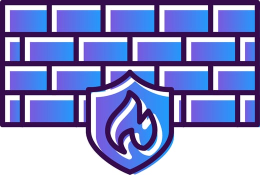 Firewall Gradient Filled Icon vector