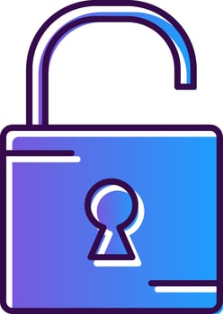 Unlocked Gradient Filled Icon vector