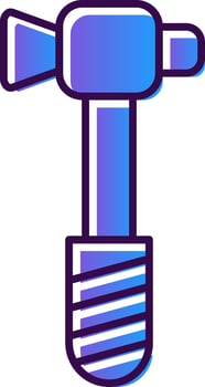Hammer Gradient Filled Icon vector