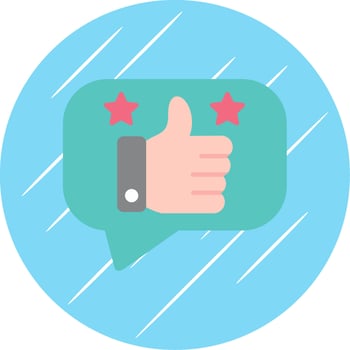 Reviews Flat Blue Circle Icon vector