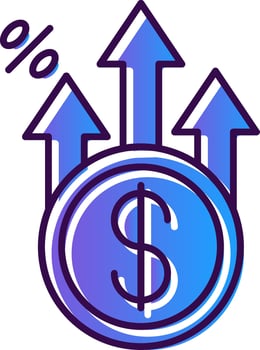 Profit Gradient Filled Icon vector