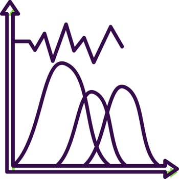 Wave Chart Gradient Filled Icon vector