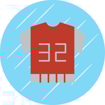 Football Jersey Flat Blue Circle Icon vector