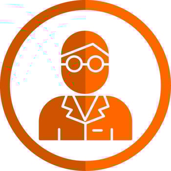 scientist Glyph Orange Circle Icon vector