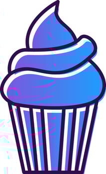 Cupcake Gradient Filled Icon vector
