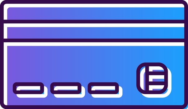 Credit Card Gradient Filled Icon vector