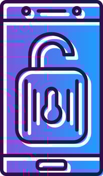 Unlock Gradient Filled Icon vector