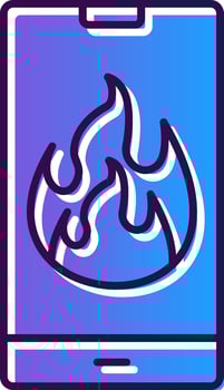 Flame Gradient Filled Icon vector