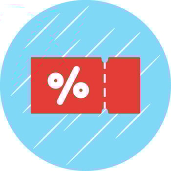 Coupon Flat Blue Circle Icon vector