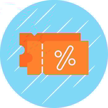 Discount Flat Blue Circle Icon vector