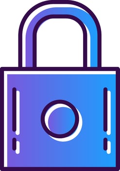 Padlock Gradient Filled Icon vector