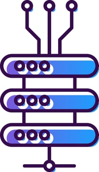 Data Network Gradient Filled Icon vector
