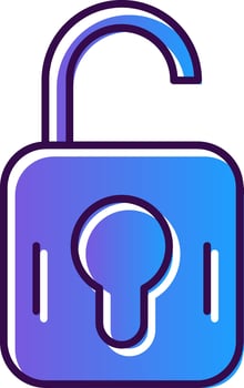 Unlock Gradient Filled Icon vector