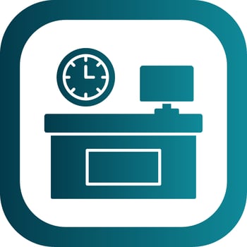 Workplace Glyph Gradient Round Corner Icon vector