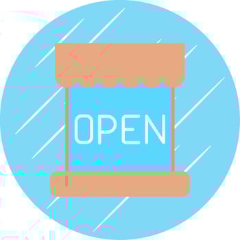 Open Flat Blue Circle Icon vector