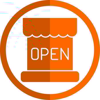 Open Glyph Orange Circle Icon vector