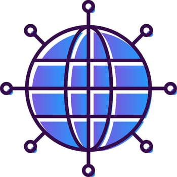 Networking Gradient Filled Icon vector