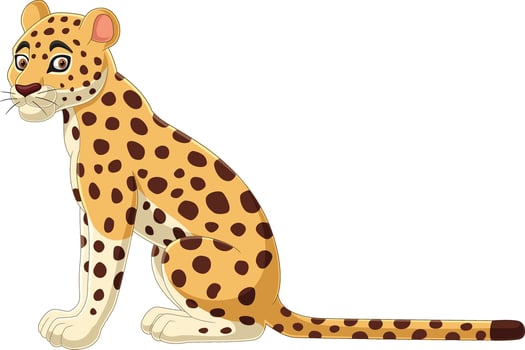 Cartoon leopard on white background vector
