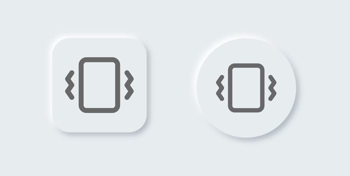 Shake phone line icon in neomorphic design style. Smartphone signs illustration. vector