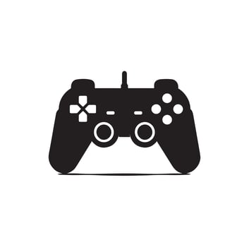 Game controller illustration design. Game controller icon trendy silhouette style design. illustration vector