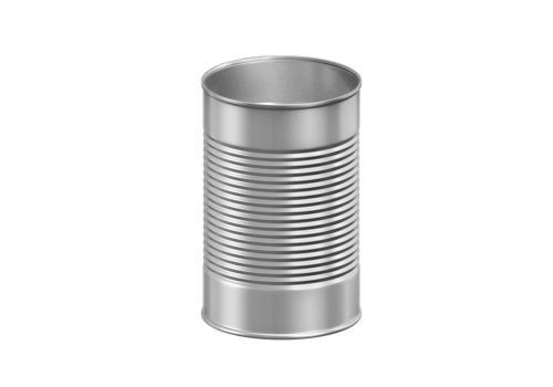 Open metal can, transparent background png