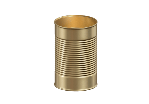 Open metal can, transparent background png