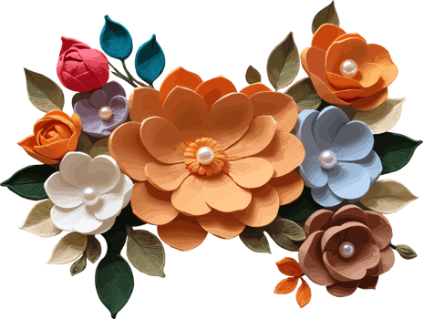 Crochet flowers, isolated floral clipart illustration for wallpaper, greeting card, mother, teacher, birthday, graduation, congratulations, wedding, gift, craft design, scrapbook, spring png